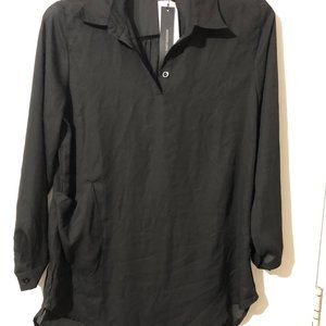 Black Flowy Sheer Top